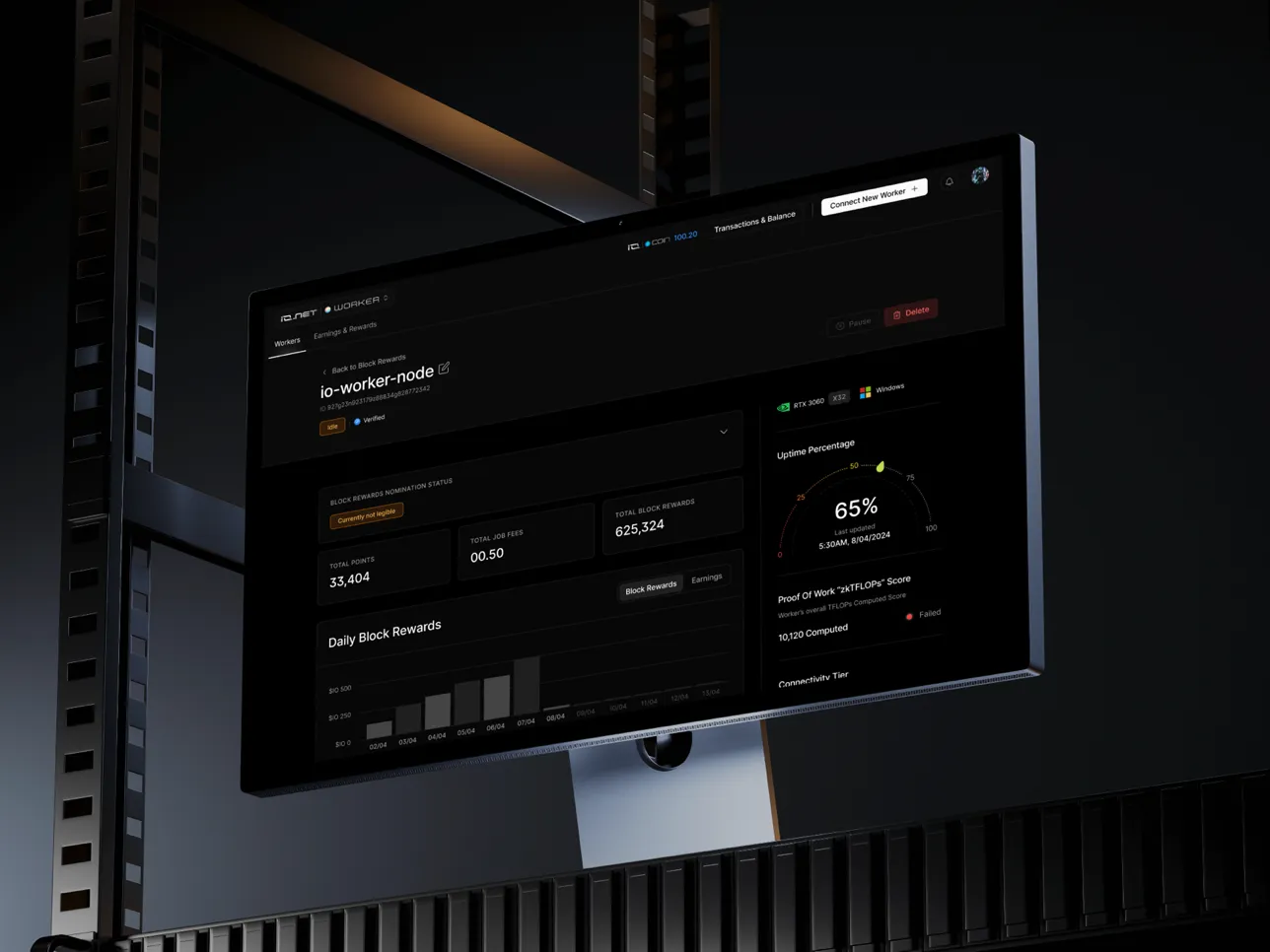 The io.net product work, designed and built by InsetLab